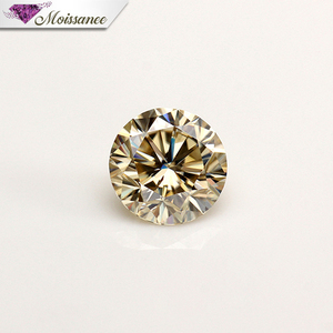 <strong>Light</strong> <strong>Brown</strong> Color <strong>Round</strong> Diamond <strong>Excellent</strong> <strong>Cut</strong> Lab Created Loose <strong>Moissanite</strong> - Product Image 1