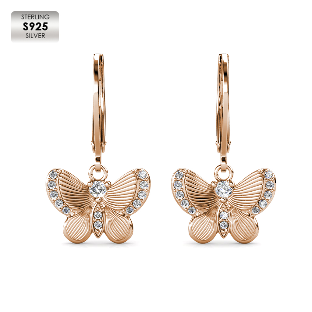 S925 With 18k Rose Gold Plated Hypoallergenic Earrings