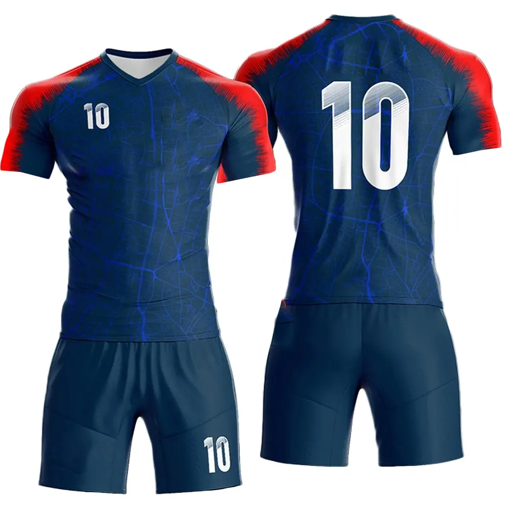 Ensemble de maillot de football à sublimation pour homme, uniforme d'entraînement d'équipe de sport à séchage rapide personnalisé, ensemble court d'été, tenue de gazon