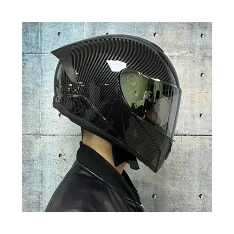 LVS 701 Motorrad helm Kohle faser aussehender Voll gesichts schutzhelm Motorrad helm DOT genehmigt