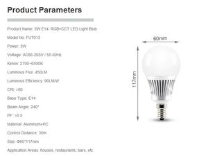 Milight E14 5W RGBC + CCT หลอดไฟ LED 2.4G 8 โซนไร้สาย RF รีโมทคอนโทรล Multicolor LED Mi Light FUT013 - Product Image 2