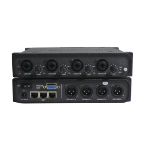 Red Dante 4 en 4 convertidor de interfaz de Audio/transmisor con control de ganancia DC24V fuente de alimentación - Product Image 3