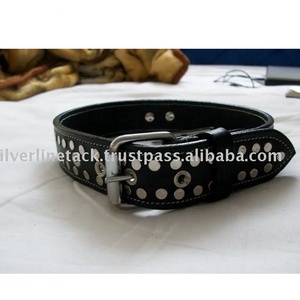 Collar de cabeza de perro de poliéster de diseñador de lujo, decoración elegante con remaches, patrón de Color sólido hecho de cuero duradero - Product Image 3