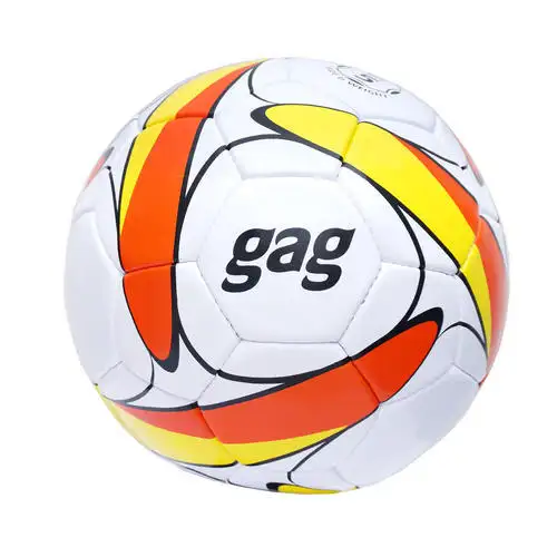 Fornitore di prodotti sportivi cina PVC calcio taglia 5 borsa gialla nera verde rosso bianco blu sfera lucida serigrafia tipo di superficie grigia