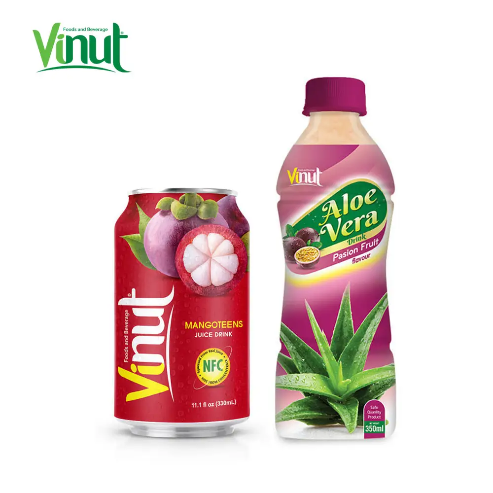 Nước Ép Đóng Chai VINUT 350Ml Nước Ép Hạt Húng Quế Nước Dừa Nata Coco Và Nước Giải Khát Aloe Soft Vera