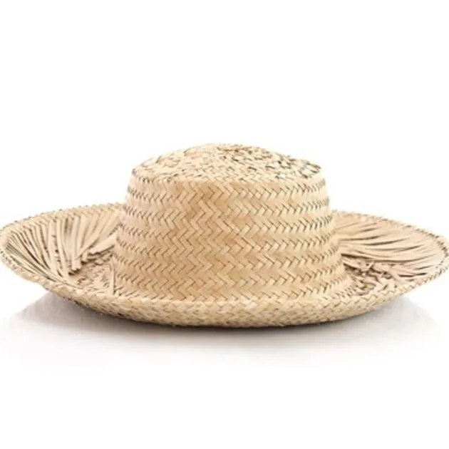 Tendance à chaud 2024!!! Chapeau de paille naturel/chapeau de paille fait à la main/chapeau de paille de plage avec le moins cher meilleur pour votre choix fabriqué au Vietnam