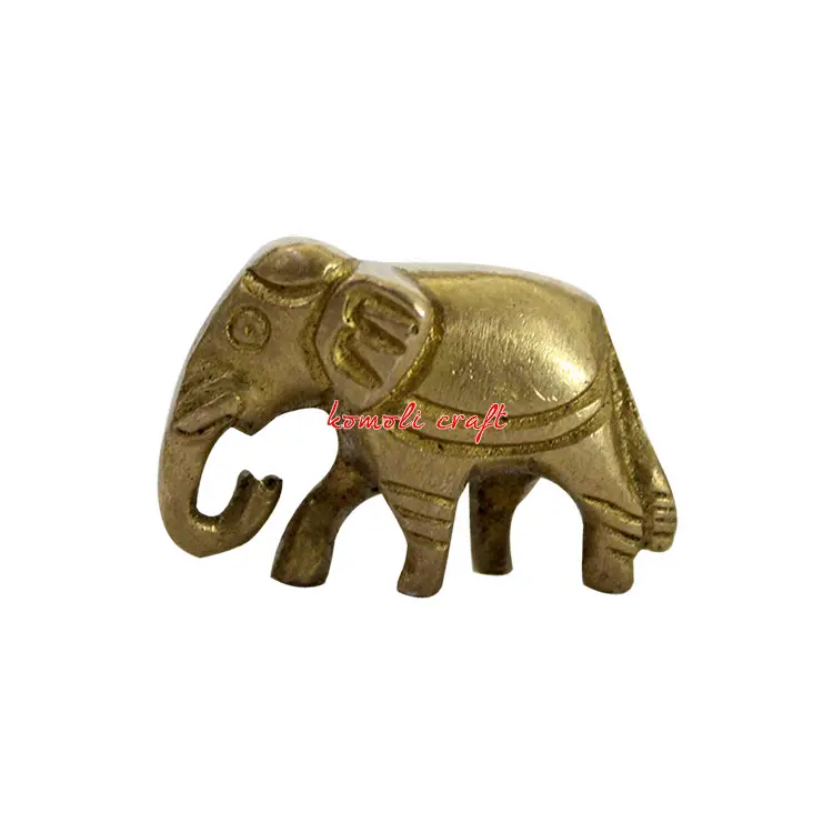 ทองเหลืองอินเดีย Mini Elephant Figurine รูปปั้น