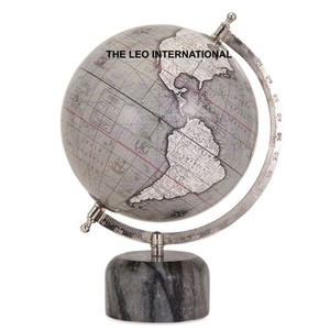 Acero inoxidable Metal Mármol Base Forma redonda Mundo Globo Estilo de lujo Usado Hogar Oficina Mesa Decoración Globo