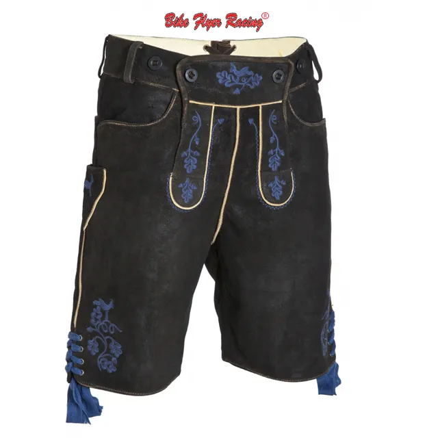 Bayerische Lederhosen - Oktoberfest Lederhosen - Deutsche Lederhosen Shorts - Trachten Kurz Herren- und Damenbekleidung