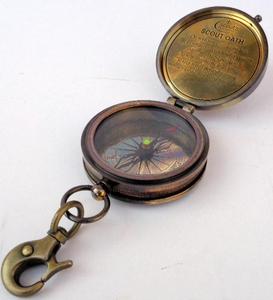 American <strong>Boy</strong> <strong>Scout</strong> Pocket Compass Antique Brass Compass Collectibles Gift Item Round Shape - Product Image 3