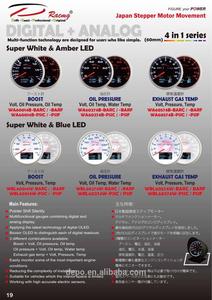 60mm 4 in 1 Boost Turbo Gauge Plus Volt Oil Pressure Oil <strong>Temp</strong> Auto Gauge