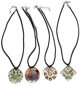 Ceramic Pendants Handmade African Different Styles, Ethnic Tribal Jewelry Beads Afro South American from <strong>Ecuador</strong>