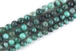 Doğal yeşil zümrüt taş pürüzsüz yuvarlak boncuk olabilir Birthstone yapma takı en kaliteli taş toptan - Product Image 3