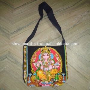 Mới hợp thời trang Ấn Độ Hindu vị thần in thiết kế thời trang Vai Túi Hindu vị thần in túi thần chú in Mesenger Túi <span class=keywords><strong>Om</strong></span> Túi - Product Image 3
