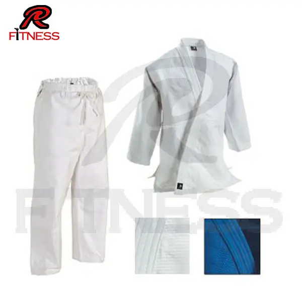 Judo Uniforms 750 GSM 100% Cotton White & Blue Gi