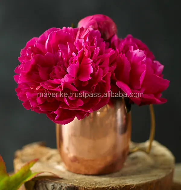 Vase à fleurs de table de mariage en cuivre antique pour les décorations de tables de fête