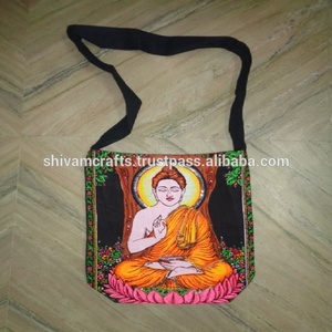 Mới hợp thời trang Ấn Độ Hindu vị thần in thiết kế thời trang Vai Túi Hindu vị thần in túi thần chú in Mesenger Túi <span class=keywords><strong>Om</strong></span> Túi - Product Image 2