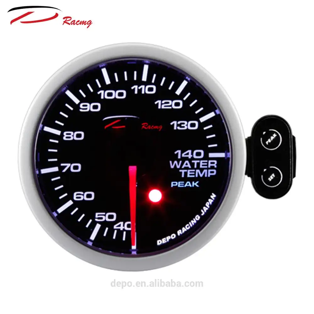 52Mm Elektrische Stappenmotor Racing Temp Meter Auto Water Temperatuur Gauge Met Sensor Voor Auto