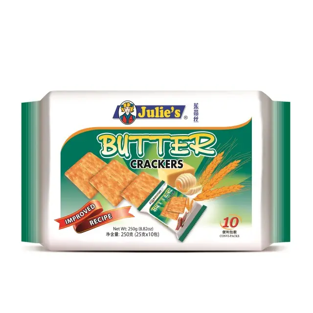 Factory wholesaler l Julie's Butter Cracker Biscuit high quality delicious healthy cracker for all ages