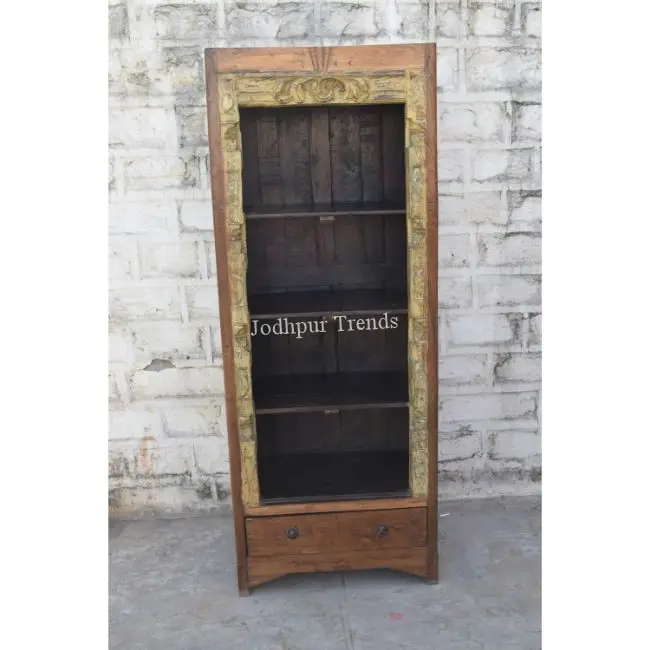 Reclaimed Rustic Antique finish Solid Wood Library Display Bookcase