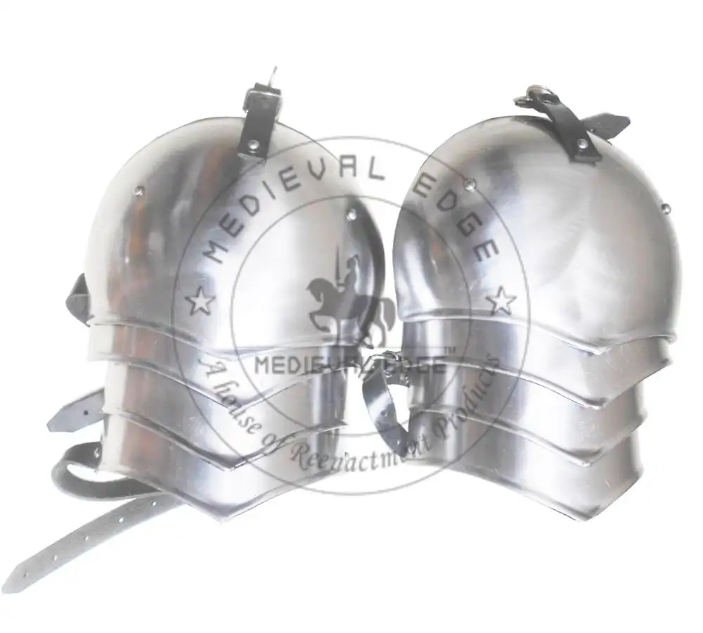 Medieval Pauldron Set Pair Plate Armor Carbon Steel Real Adult Size Halloween Costume