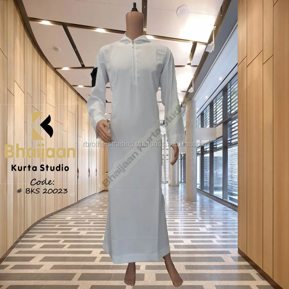 أزياء عربية بتصميم جوبا للرجال ثوب عربي لون أسود ثوب الإمارات العربية المتحدة من مصنع الصين