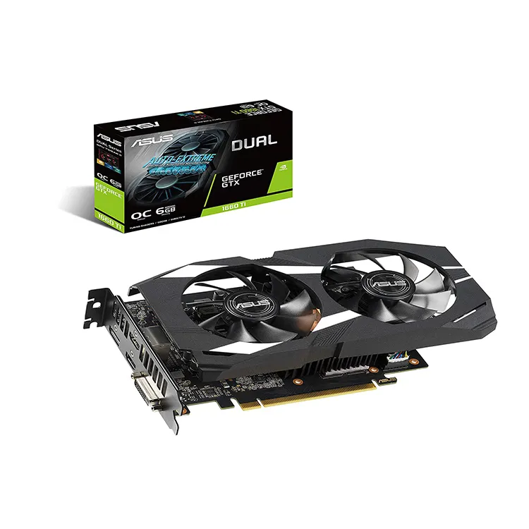 ASUS — carte graphique NVIDIA DUAL GTX1660TI o6go d'occasion, processeur vidéo de jeu, 192 bits, GDDR6