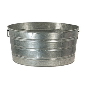 Çiçek büyük galvanizli OVAL küvet sıcak satış bahçe dekorasyon OVAL küvet yeşil bitki galvanizli OVAL küvet