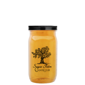 USA Made 27 oz Tritan Storage <strong>Mason</strong> Jar With Screw-On Lid - Measurements on Side of Jar and Comes with Your logo