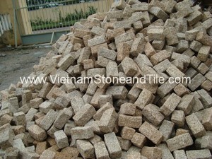 Granit kesme taş granit kübik Vietnam granit Cobbles mükemmel estetik nitelikler sergiler ve mevcuttur