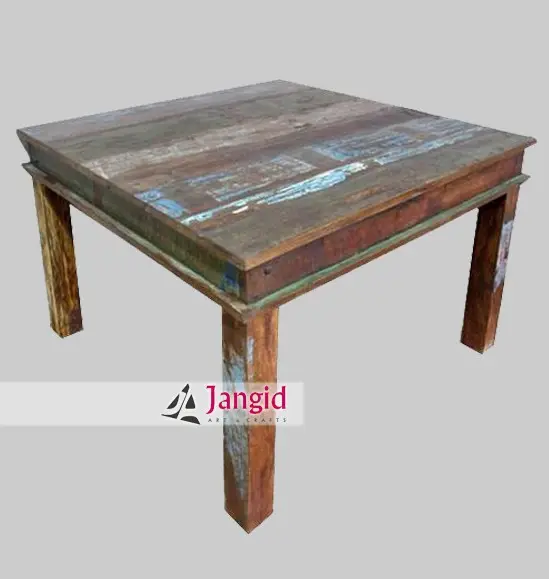 old ship reclaimed wooden rustic dining table