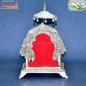 Singhasan için lord hindu dini beyaz metal hediyelik eşyalar - Product Image 6