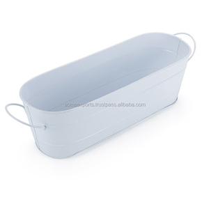 Metal <strong>Planters</strong> for Garden <strong>Planters</strong> Large Outdoor Garden Decoration Yellow Color Oval <strong>Shape</strong> <strong>Planter</strong> for Flowers - Product Image 3