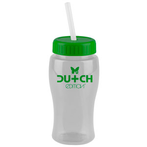 <strong>USA</strong> <strong>Made</strong> 18 oz Transparent Sports Bottle With <strong>Straw</strong> Lid - BPA/BPS-free, Comes with Your logo