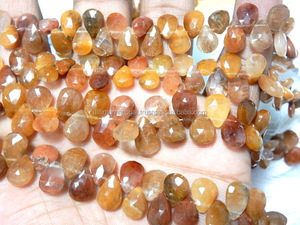 Toptan 8MM bakır rutiquartz kuvars Faceted Briolette armut damla ucuz boncuk takı yapımı için taş boncuk - Product Image 5