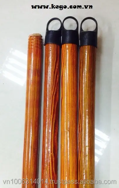 Pvc rivestito manico di scopa in legno per spazzola di plastica