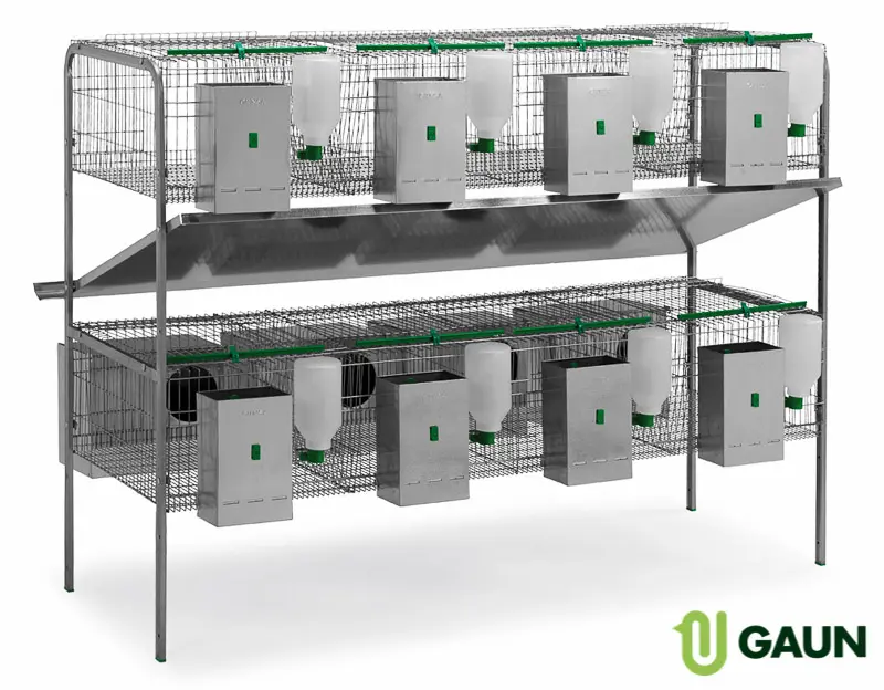 Rabbit cage 2 floors, 4 nests and 4 compartments. Model Extremadura