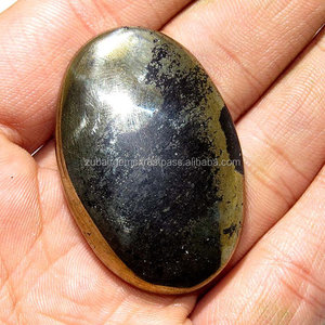 Natural Apache <strong>Gold</strong> Golden Chalcopyrite Black Schist <strong>Cabochon</strong> Good Quality - Product Image 1