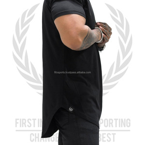 来样定做批发100% 纯棉男士宽松合身<span class=keywords><strong>t</strong></span>恤长滴弯曲下摆圆领肌肉健身男士健身房<span class=keywords><strong>t</strong></span>恤