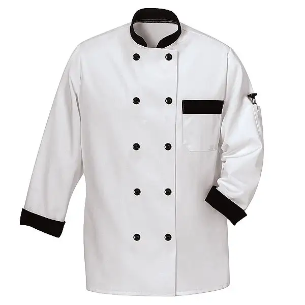 Casaco unissex de chef, jaqueta de malha curta uniforme de trabalho em restaurante e hotel