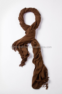 ผ้าพันคอ100% ผ้า Pashmina สีเทอร์ควอยซ์สไตล์เรียบ - Product Image 4
