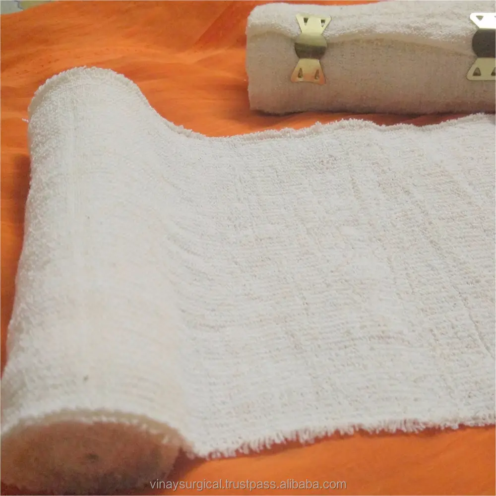 White Color Cotton Elastic Crepe Bandage with/ without lines