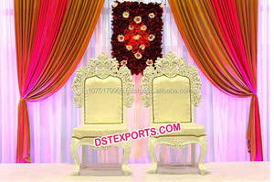 Sankheda ชุดเก้าอี้ Mandap สำหรับงานแต่งงานของชาวอินเดีย,เก้าอี้ Mandap ทำจากไม้สีแดงและสีทองแบบโบราณเก้าอี้ Mandap สไตล์ราชวงศ์ - Product Image 3