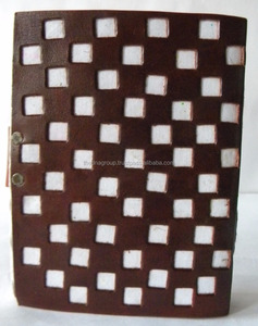 Indisches hand gefertigtes Notizbuch aus Cutwork-Leder mit Seitens chloss, glattes feines Recycling papier, ideal für den geschäftlichen Gebrauch