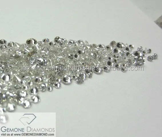 Diamant Lâche Rond Brillant Coupe Terre Miné Vrai Diamant Calibré Petite Taille Naturelle de 1 à 3 Mm Diamants Gemone