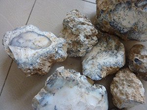 Dendritik Opal doğrudan maden kaba Cabochon
