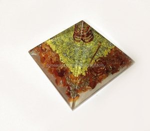 Indian manufacturer of High and Premium Quality <strong>Red</strong> Carnelian Orgonite <strong>Pyramid</strong> With Crystal Point at Wholesale Price - Product Image 1