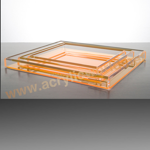 Serving <strong>Tray</strong> With 2 Handles <strong>Custom</strong> <strong>White</strong> Acrylic <strong>Tray</strong> Acrylic <strong>Tray</strong> Cover - Product Image 1
