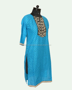 New Fashion Embroidered Kurta <strong>Pakistani</strong> Long Kurta Indian <strong>Kurti</strong> for Girls and Ladies Garment - Product Image 3
