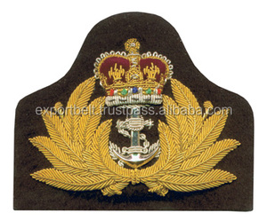 Tören üniforma büyük kedi altın el nakışı kumaş Crest dikmek-on yamalar külçe tel yama rozeti ihracat için işlemeli - Product Image 4